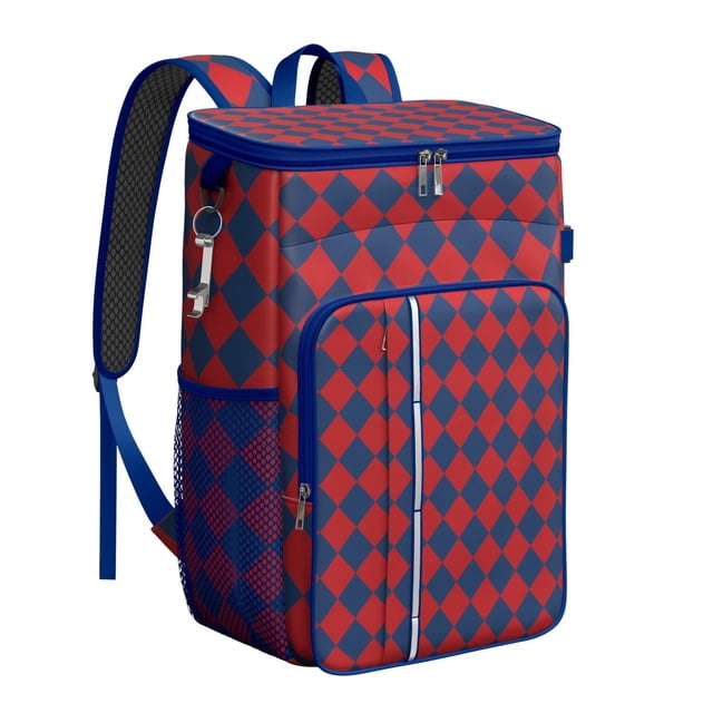 Rustic Plaid Soft Cooler Bag - 20L Insulated Leakproof Backpack Cooler for Picnics, Travel & Daily Use