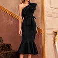 thumbnail image 5 of IROINNID Sheath Dress For Women Strapless Sleeveless Elegant Sexy Casual Slim Waist Tube Top Long Dress One-Shoulder Cap Solid Color Dress, 5 of 9