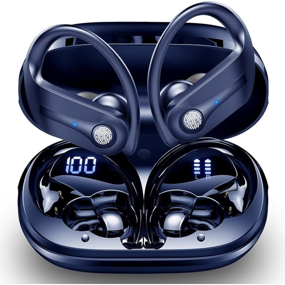 Donerton Wireless Earbuds, Bluetooth 5.3 Headphones Sport Wireless Earphones in Ear Noise Cancelling Earbuds with Mic Deep Bass Sports Earhooks IP7 Waterproof Headset