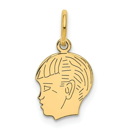 - 14k Yellow Gold Boy Head Charm