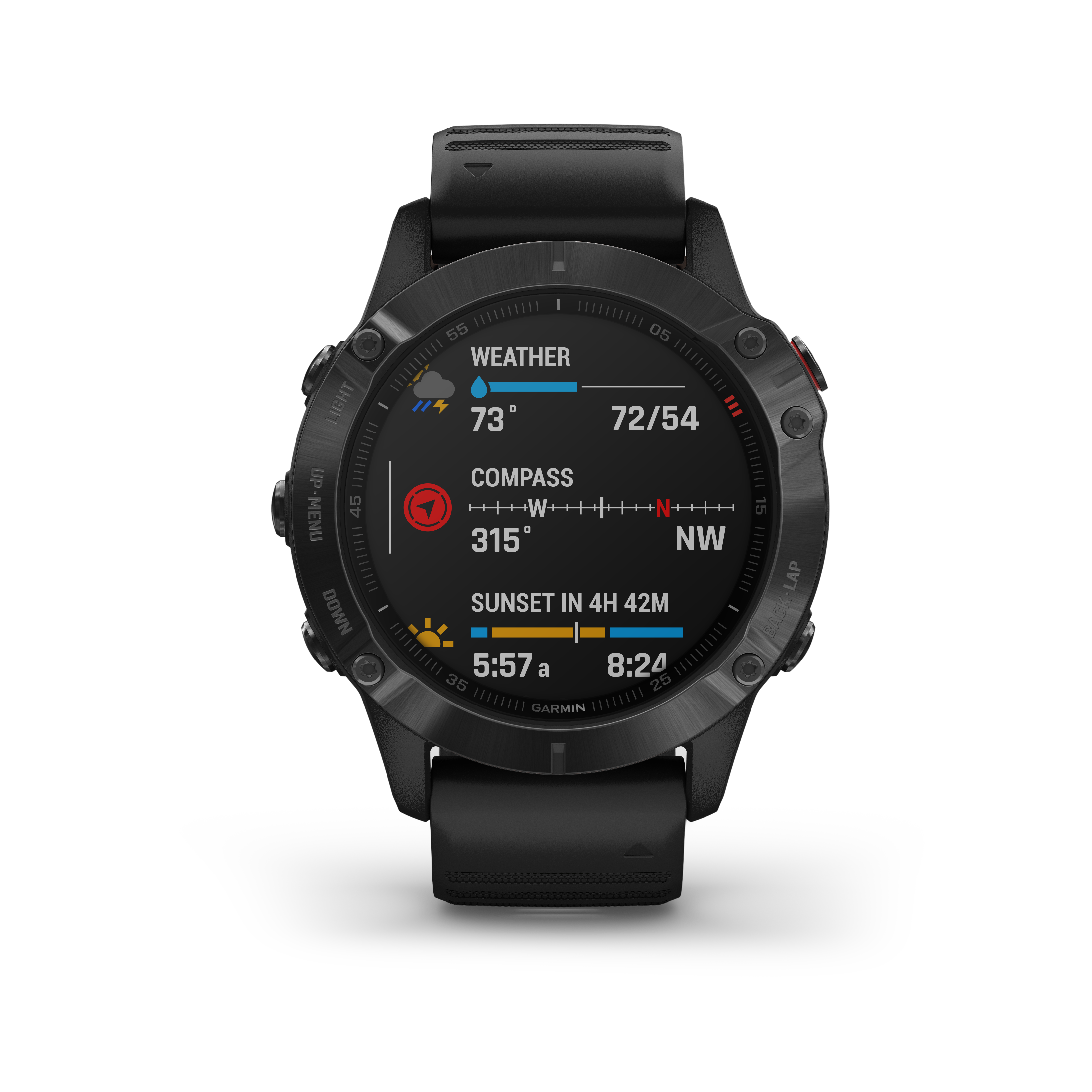 Garmin 010-02158-01 Fēnix 6 Multisport GPS Watch (Pro Edition, Black with Black Band) - image 2 of 11
