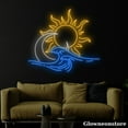 thumbnail image 3 of Glowneon Sunrise Wave On Beach Neon Sign, Sun Ocean Led Sign, Sun Wave Neon, Sunset LED Light Sign, 3 of 5