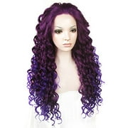Ebingoo Womens Lace Front Wig Purple Ombre Synthetic curly Wigs N18 3700