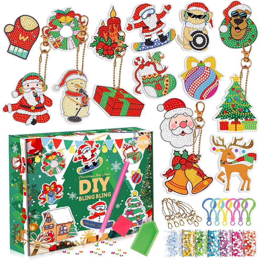 Kids Christmas 2022 Advent Calendar, Diamond Painting Kits Christmas  Countdown Christmas Ornaments with 8 Keychains and Resin Ornaments, Gnome  Xmas Gift for Girls Boys - Walmart.com