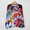 thumbnail image 5 of Power Rangers Women’s Pajama Top 3D Digital Print Sleepwear Trendy Crewneck Pullovers Long Sleeve Shirts XS, 5 of 8