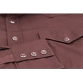 thumbnail image 3 of Red Label Pearl Snap Western Long Sleeve Slim Fit Shirt D-20 (M, Chocolate), 3 of 3