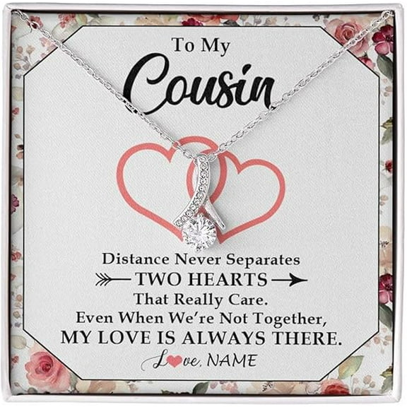 Alluring Beauty Necklace with Message Card and Gift Box, Necklace on Her Birthday, To My Cousin Necklace Gift, Cousins Wedding Necklace, Christmas Gift