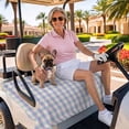 thumbnail image 3 of Golf Cart Seat Covers for 2 Seater,Purple Microfiber Cart Seat Towel Blanket,Grid Checkered Plaid Gingham Lattice Trellis Absorbent Breathable Non Slip Bench Seats Protector for Golf Course 51"x31", 3 of 9