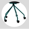 thumbnail image 5 of 2xhome Set of 2 Ergonomic Office Task Chairs with Wheels Plastic Fabric Padded Seat Curved Round Metal Wire Legs for Computer, 5 of 13