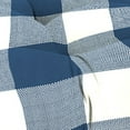 thumbnail image 3 of Jordan Manufacturing 46" x 19" Navy Buffalo Check Rectangular Tufted Outdoor Wicker Settee Bench Cushion, 3 of 8