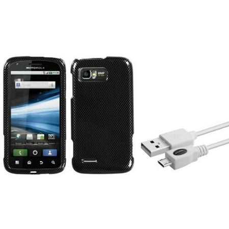 E30 Carbon - Insten Carbon Fiber Case for MOTOROLA: MB865 (Atrix 2) (with USB Cable)