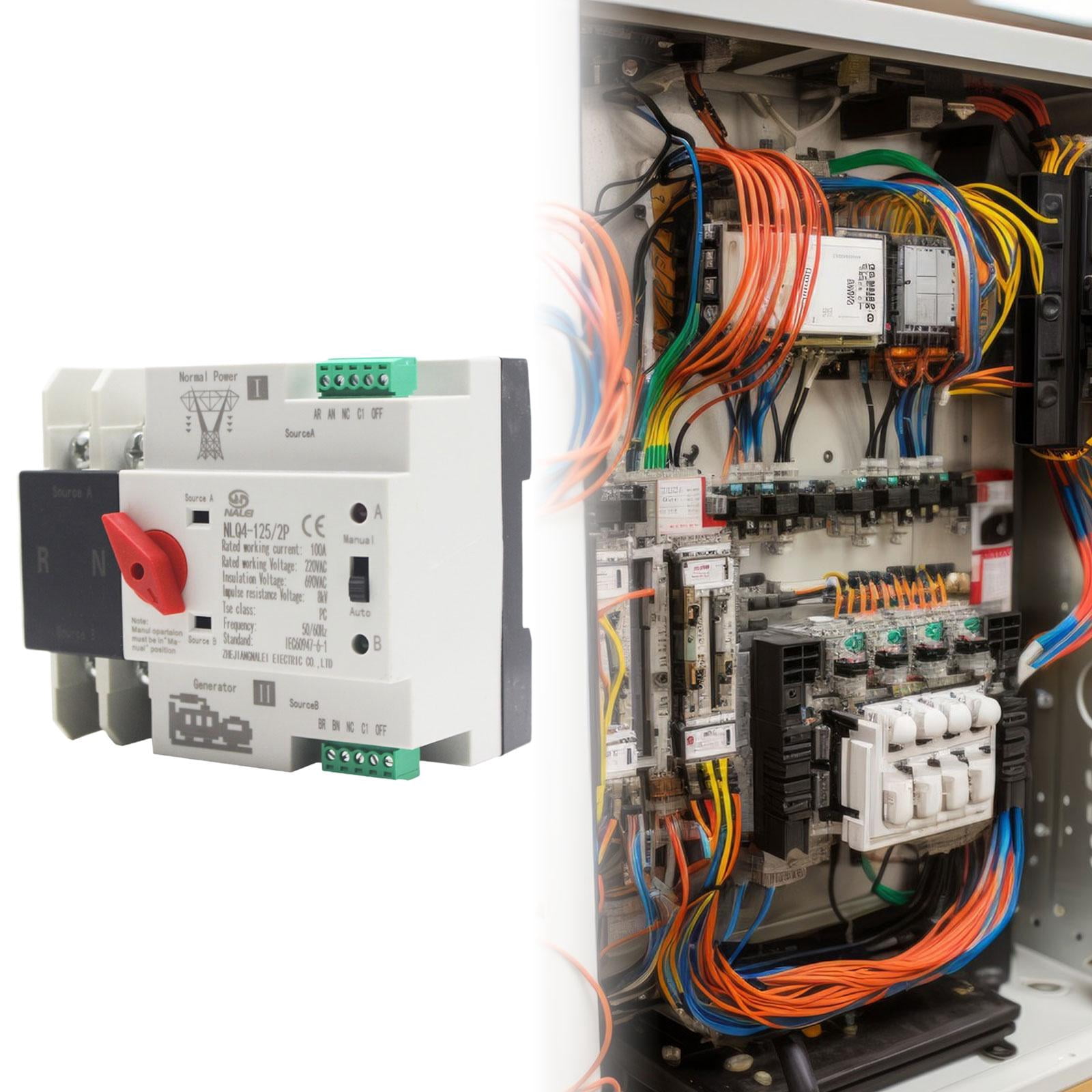 AMLESO Double Power Automatic Transfer Switch 100A Reliable High Performance High Security Easy to Install Professional Fast Switching 100A 2P