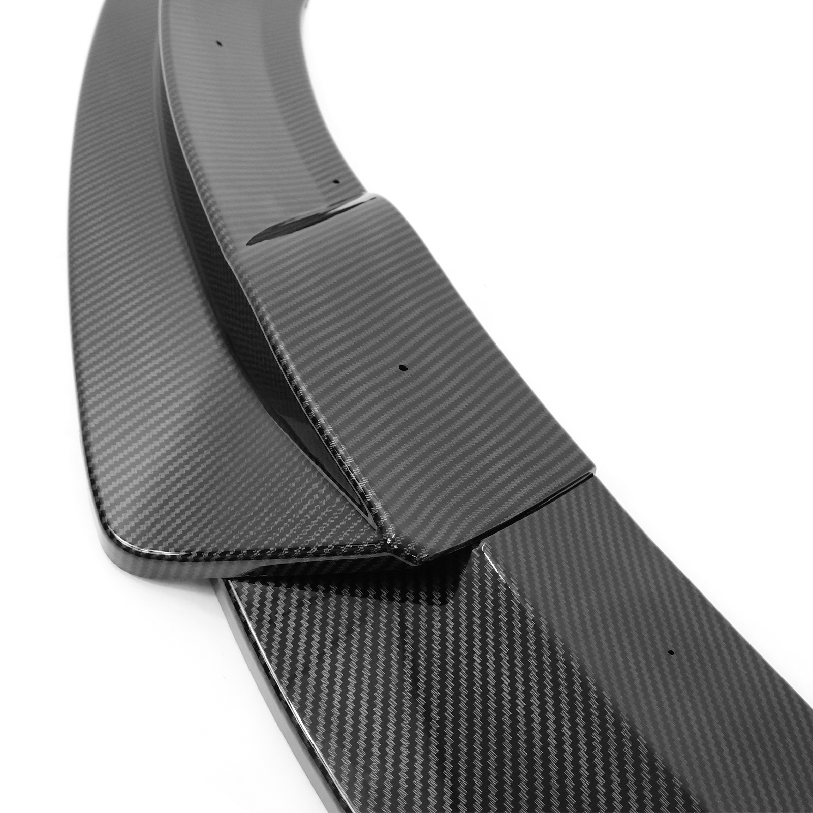 Ikon Motorsports 3PCS Front Bumper Lip Spoiler for 2020-2025 Tesla Y, IKON Style, PP Carbon Fiber Print