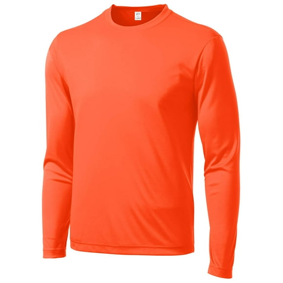 Gravity Threads Long-Sleeve Moisture-Wick Athletic Shirt - Neon Orange - 3XL