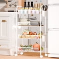 thumbnail image 6 of 5-Tier Rolling Kitchen Cart with Baskets, Stackable Wire Storage Organizer, Movable for Pantry, Bathroom, Laundry, No Tools Assembly, 6 of 8