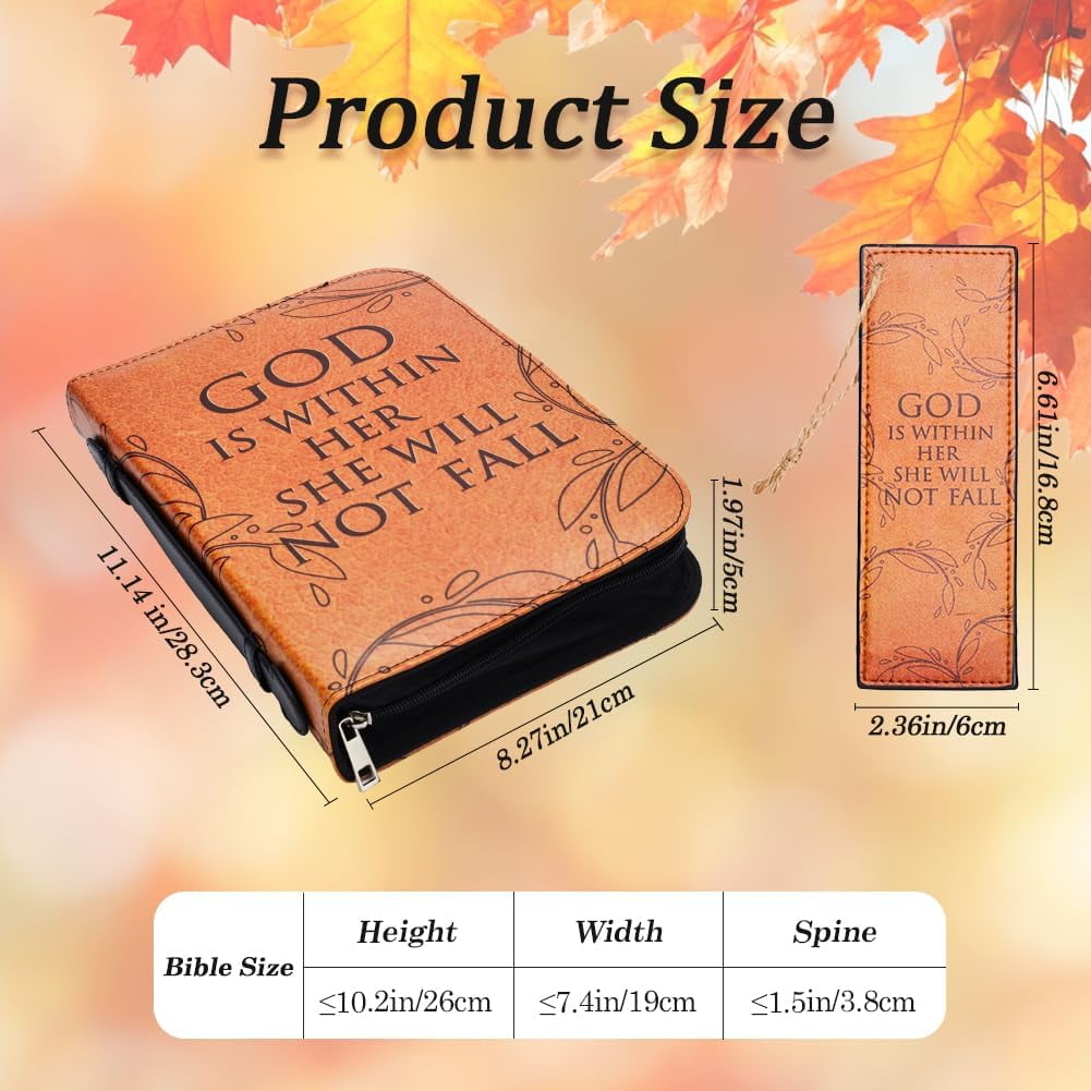 Bible Cases Fit 10.2 x 7.4 x 1.5In with PU Bookmark Book Cover Peru Books Sleeve Bibles Word Travelbook Wristlet Strap Covers Gifts for Friend Mixed Color