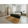 thumbnail image 5 of Ahgly Company Machine Washable Indoor Round Abstract Saddle Brown Area Rugs, 4' Round, 5 of 7