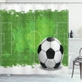 thumbnail image 1 of Ambesonne Soccer Shower Curtain, Grunge Football Design, 69"Wx75"L, Green Black White, 1 of 3
