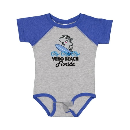

Inktastic Vero Beach Florida Vacation Funny Shark Gift Baby Boy or Baby Girl Bodysuit