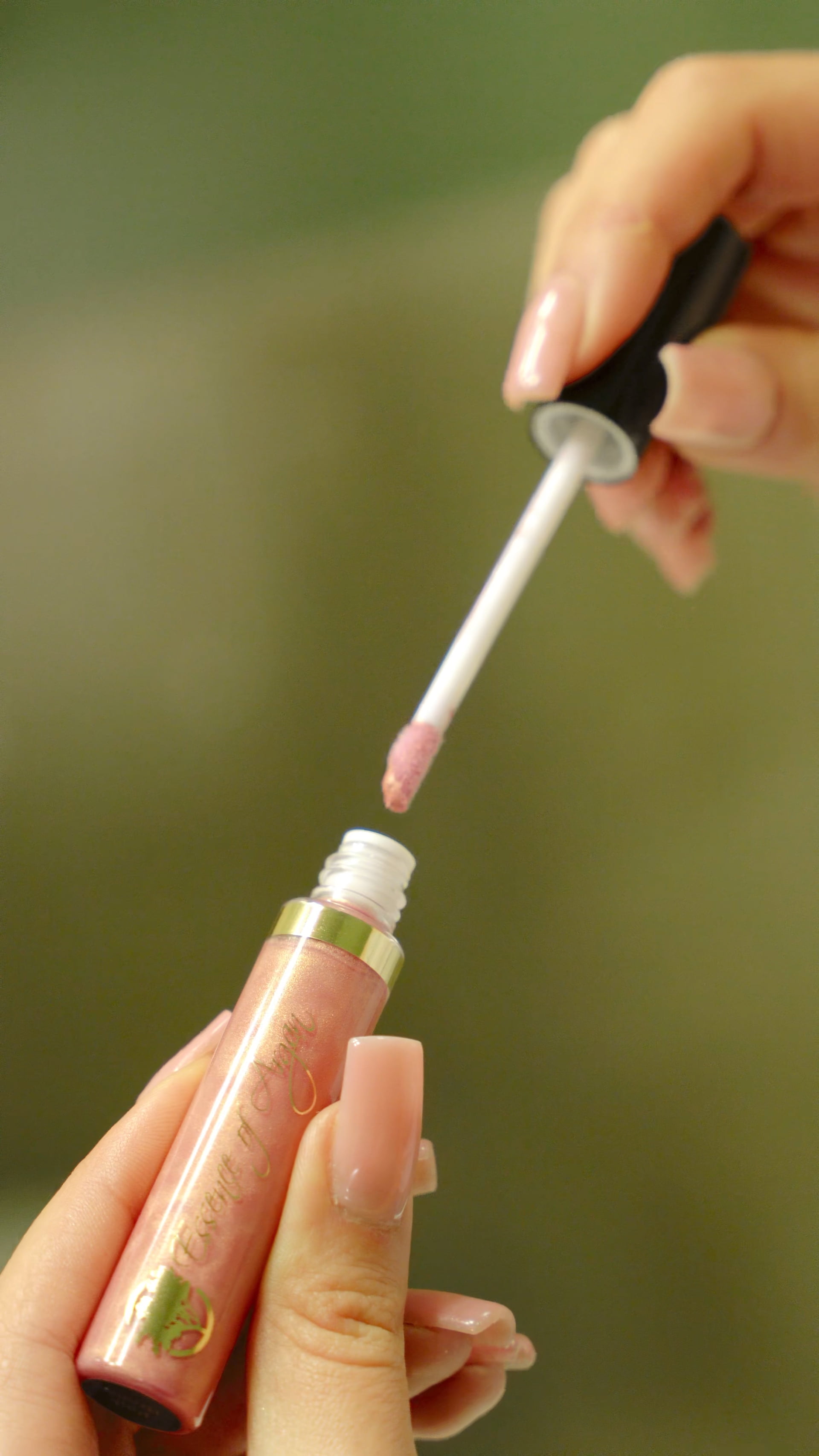 Essence of Argan Lip Gloss, Vegan, Moisturizing, Plumping, Pink Bronze