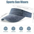 thumbnail image 3 of Sports Denim Sun Visors Hats for Women UV Long Brim Sun Hat for Men Women Adjustable Empty Top Sweatband Hat for Baseball Golf, 3 of 8