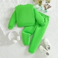 thumbnail image 5 of GPOECD Girls Outfits Cozy Winter Sweatshirt and Sweatpants Soft Lined Long Sleeve Set for Little Girls Girls Athletic Sets,Green,3-4 Years, 5 of 9
