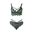 thumbnail image 5 of Patlollav Womens Plus Size Lace Wireless Bra Lingerie Sleepwear Pajamas Underwear Set, 5 of 6