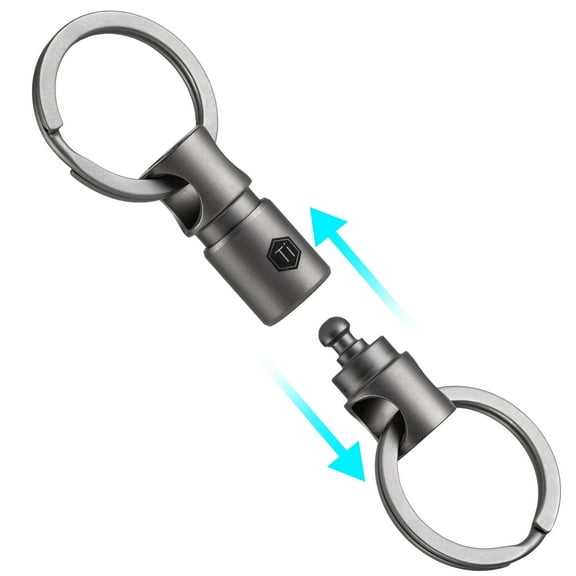 Key Unity Double-end Swivel Keychain Key Ring Connector, Titanium Rotatable Key Organizer Linker for Carabiner, Wind Chime, Plant, DIY Accessory, KA24