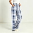 thumbnail image 7 of Kezqiaxn Women's Plaid Pajama Pants Fashion Elastic Waist Pj Bottoms with Pockets Loose Casual Lounge Pants Fashion Clothing Multicolor A XL, 7 of 7