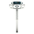 thumbnail image 3 of 2.27 ct Oval Cut Natural London Blue Topaz Halo Engagement Ring for Women in 18K White Gold, 3 of 5