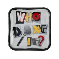 Fun Express 9 1/4" Mystery Party Who Done It Square Paper Dinner Plates - 8 Count