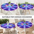 thumbnail image 7 of Purple Blue Tie Dye Spiral Pattern Round Fitted Tablecloth with Elastic Edge,Dining Table Cover Waterproof,Outdoor Round Tablecloth for Camping,Dining,Indoor and Outdoor, 7 of 7