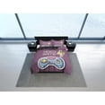 thumbnail image 4 of Ropa de cama videojuego funda nórdica malva morado, juego de cama regalo novio gamer, 4 of 4