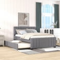 thumbnail image 2 of DeeHome Full Upholstered Platform Bed with Trundle,Grey (OLD SKU:SM001006AAE), 2 of 9