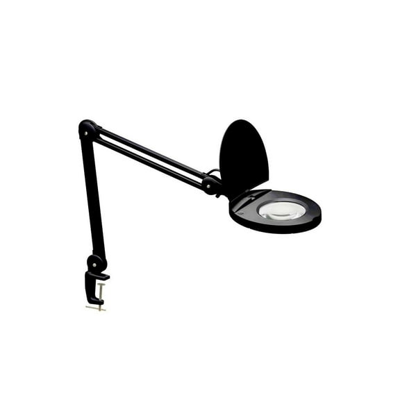 Dainolite - 47 Inch 8W 1 LED Magnifier Lamp with A Bracket-Black Finish