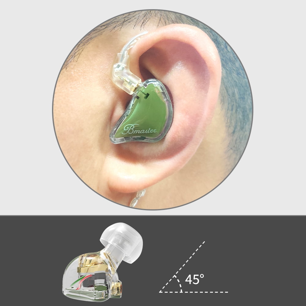 BASN Bmaster Triple Drivers in Ear Monitor Headphone with Two Detachable Cables Fit in Ear Suitable for Audio Engineer, Musician(Green)