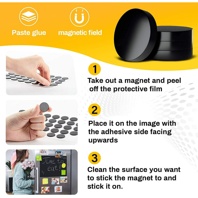 100pcs Flexible Magnetic Dot with Self Adhesive, Trianu Round Small Magnetic Stickers with Adhesive Backing Peel & Stick Magnets Stickers for Crafts