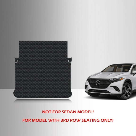 ToughPRO Trunk Mat Compatible with Mercedes Benz EQS 450  EQS580 SUV 2022 3rd Row Down - All Weather Heavy Duty (Made in USA) Black Rubber