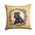 thumbnail image 2 of Giant Schnauzer and Flowers Fabric Decorative Pillow 14 in x 14 in, 2 of 2