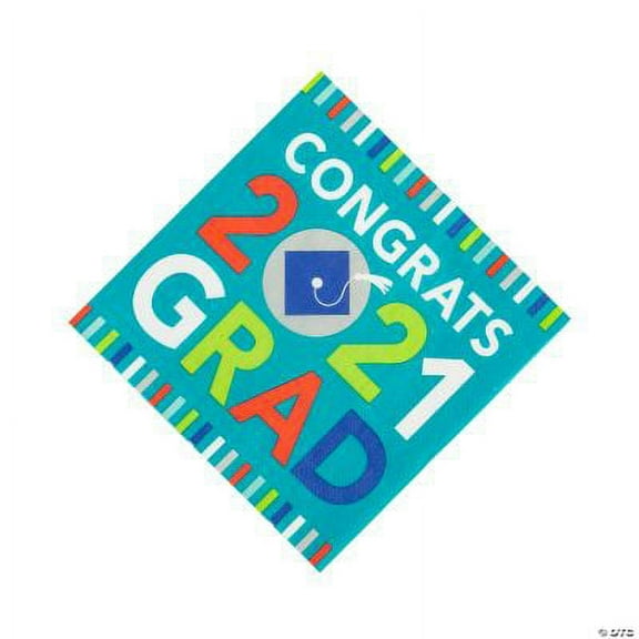 2021 Bright Grad Luncheon Napkins, Graduation, Party Supplies, 50 Pieces