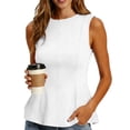 thumbnail image 4 of Women's Casual Sleeveless Round Neck Slim Fit T-Shirt, 4 of 8