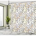 thumbnail image 4 of Ambesonne Tropical Shower Curtain, Sketchy Leaves Flowers Art, 69"Wx70"L, Orange Purpleblue and White, 4 of 4