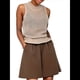 thumbnail image 2 of Suéter de Punto de Verano para Mujer, Camiseta Sin Mangas con Cuello Redondo de Crochet, Blusa Informal Sin Mangas con Aberturas Caqui L, 2 of 10