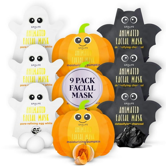 Paquete de mascarillas para el cuidado de la piel de los personajes de Halloween de SpaLife