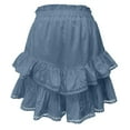 thumbnail image 5 of RUTAYY Women Casual Boho Ruffle Tiered Skorts High Waist Mini Skirts Solid Color Flowy Swing Skirts, 5 of 6