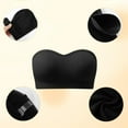 thumbnail image 5 of Riforla Women's Comfortable and Bra Wrapped Chest Strapless Non Wrapped Bra Bras for Women Black XL, 5 of 7