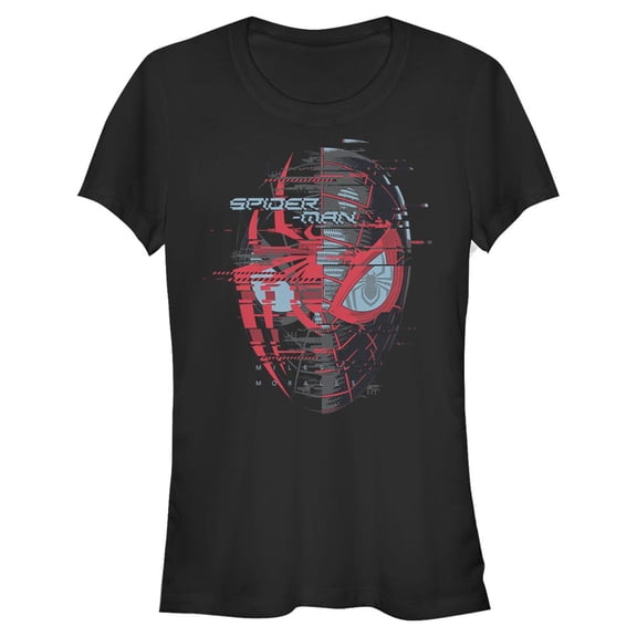 Junior's Marvel Spider-Man: Miles Morales Hero Glitch Graphic Tee Black Medium
