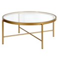 thumbnail image 1 of Pemberly Row Table Basse en Verre Ronde 36" en Laiton, 1 of 6