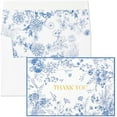 thumbnail image 2 of Crisky 50 Pack Blue Floral Thank You Cards Gold Foil Greeting Notes Bulk with Envelopes & Stickers for Birthday, Baby Shower, Bridal Shower, Wedding, Graduation, Business, 2 of 6