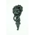 thumbnail image 2 of Green Verdigris Cast Iron Lion Head Door Knocker, 2 of 4